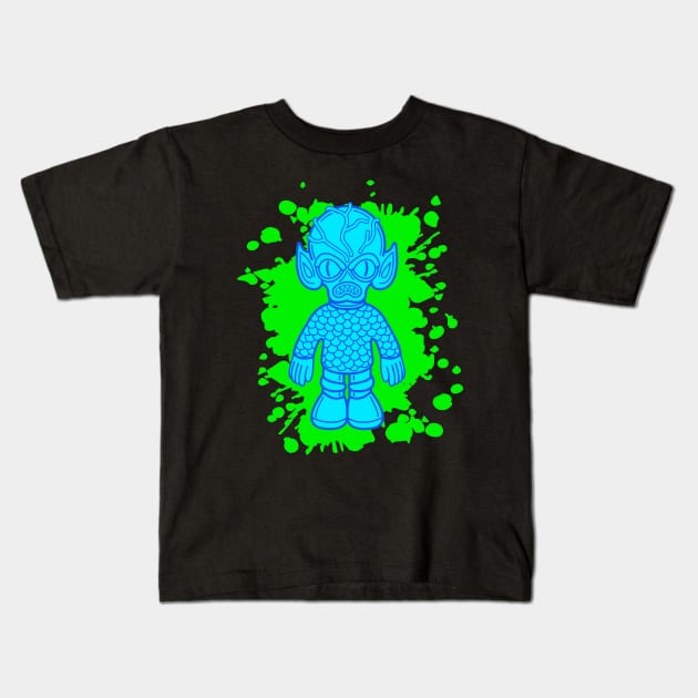 Veined Cranium Creature Kids T-Shirt by OrneryDevilDesign